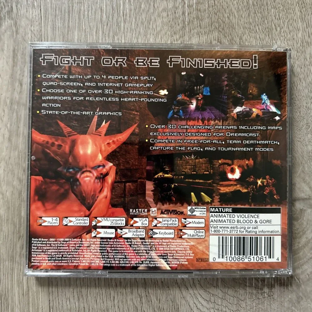 Quake III Arena Sega Dreamcast 2000 Game CIB Complete w/ Manual Tested Works